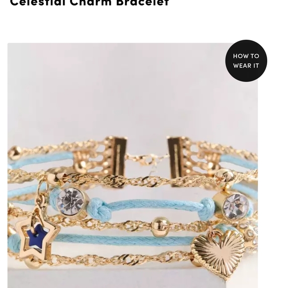 Torrid Gold and Light Blue Multi-Strand Bracelet - Picture 2 of 5